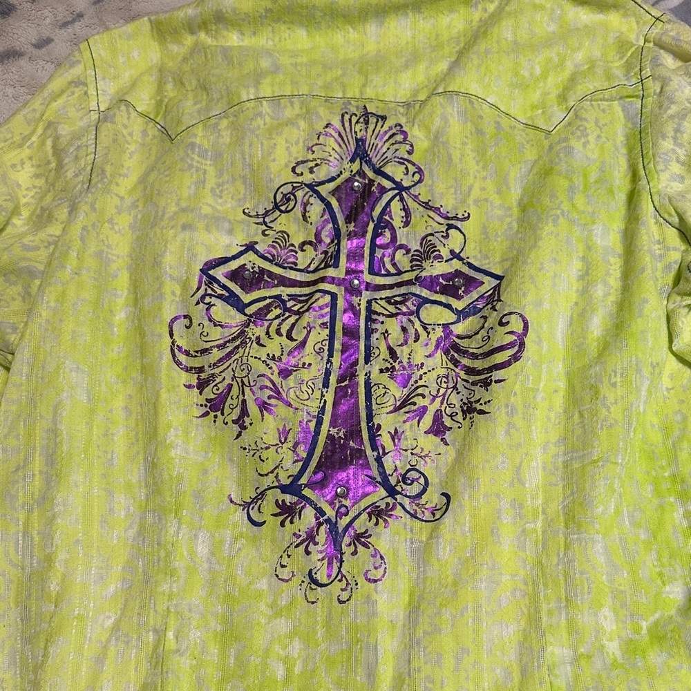 Rock Women's Lime Button Down Shirt